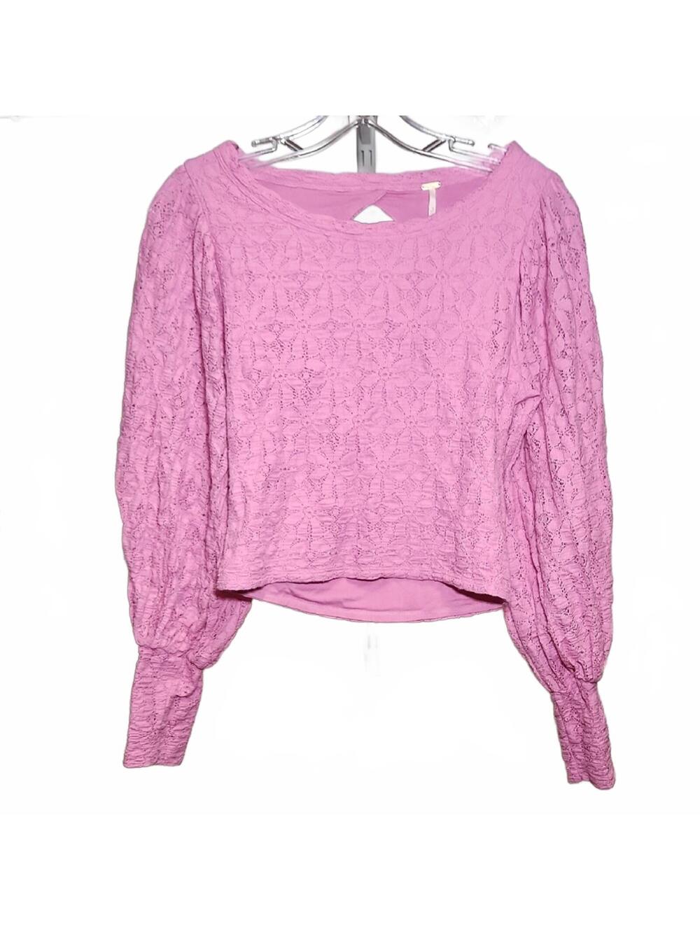 Free People | Pink Lace Blouse | S